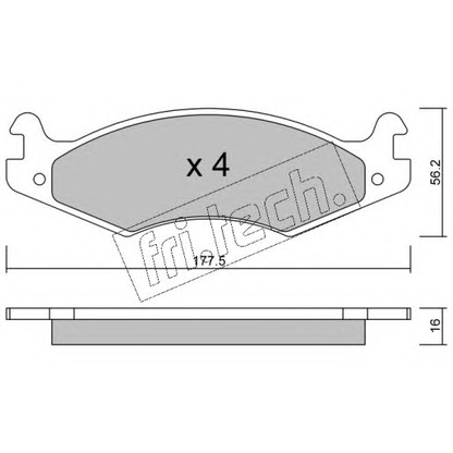 Photo Kit de plaquettes de frein, frein à disque fri.tech. 1350