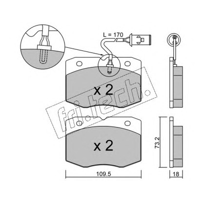 Photo Kit de plaquettes de frein, frein à disque fri.tech. 1410