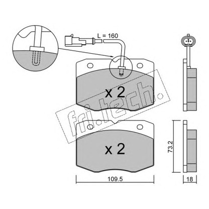 Photo Kit de plaquettes de frein, frein à disque fri.tech. 1411