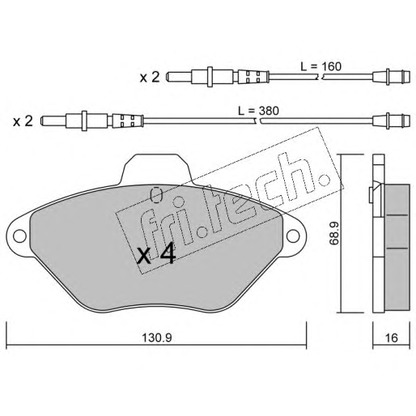 Photo Brake Pad Set, disc brake fri.tech. 1600