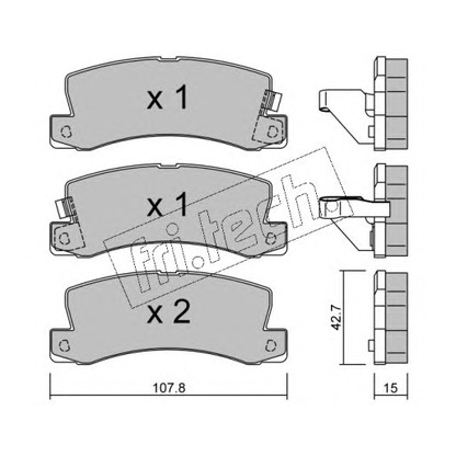 Photo Brake Pad Set, disc brake fri.tech. 1640