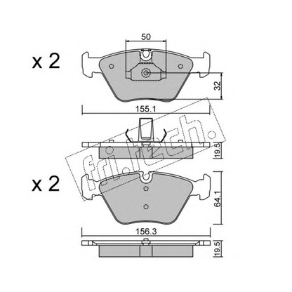 Photo Brake Pad Set, disc brake fri.tech. 2165