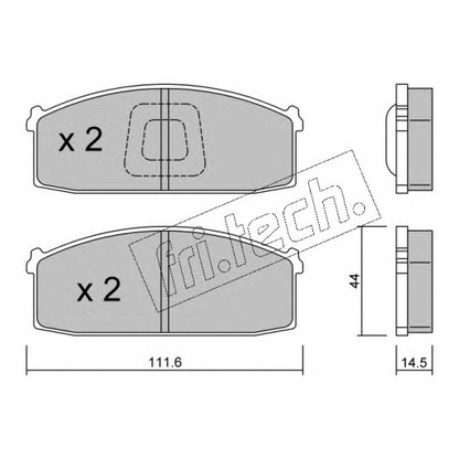 Photo Kit de plaquettes de frein, frein à disque fri.tech. 2541