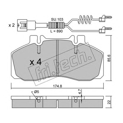 Photo Brake Pad Set, disc brake fri.tech. 2750W