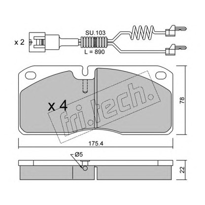 Photo Brake Pad Set, disc brake fri.tech. 2783W