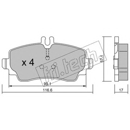 Foto Kit pastiglie freno, Freno a disco fri.tech. 3190