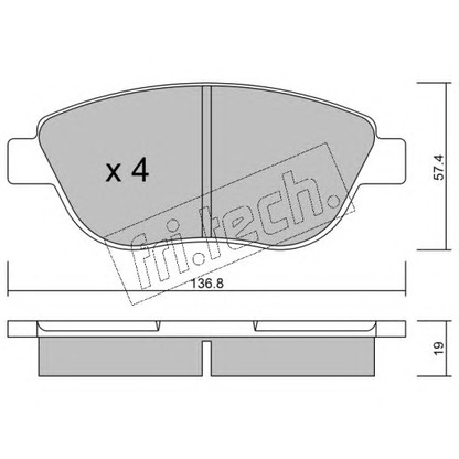 Photo Kit de plaquettes de frein, frein à disque fri.tech. 3311