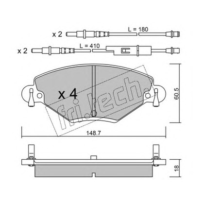 Foto Kit pastiglie freno, Freno a disco fri.tech. 3400