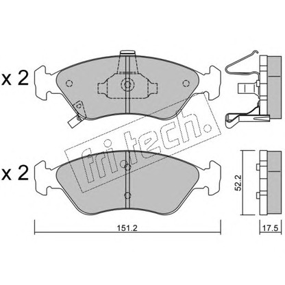 Photo Brake Pad Set, disc brake fri.tech. 3800