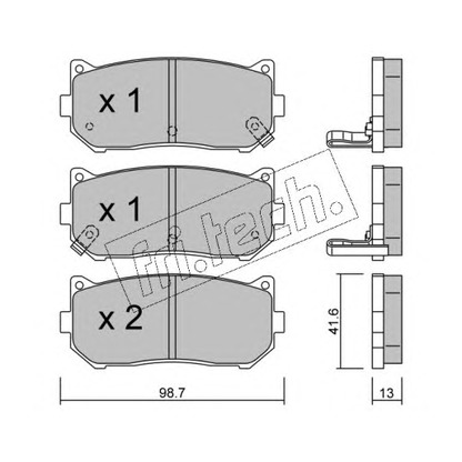 Photo Kit de plaquettes de frein, frein à disque fri.tech. 3810