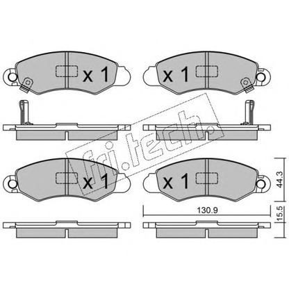 Фото Комплект тормозных колодок, дисковый тормоз fri.tech. 4330