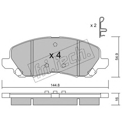 Photo Kit de plaquettes de frein, frein à disque fri.tech. 4970