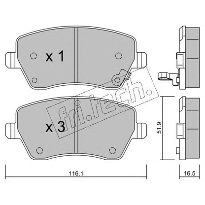 Foto Kit pastiglie freno, Freno a disco fri.tech. 5011