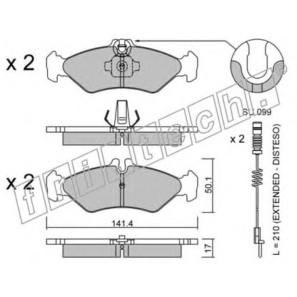 Photo Brake Pad Set, disc brake fri.tech. 5870W