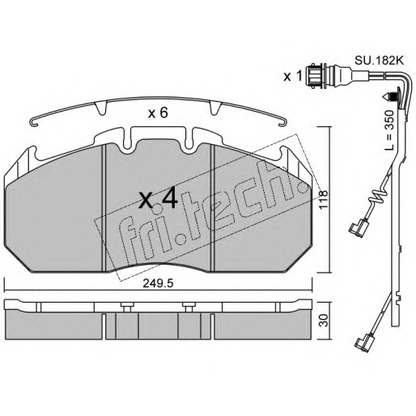 Photo Brake Pad Set, disc brake fri.tech. 6030W