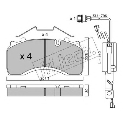 Foto Kit pastiglie freno, Freno a disco fri.tech. 6061W