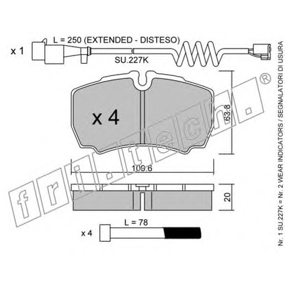 Photo Brake Pad Set, disc brake fri.tech. 6201W