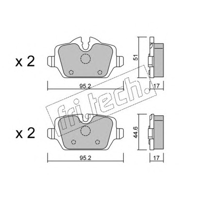 Zdjęcie Zestaw klocków hamulcowych, hamulce tarczowe fri.tech. 6570