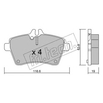 Photo Brake Pad Set, disc brake fri.tech. 6620