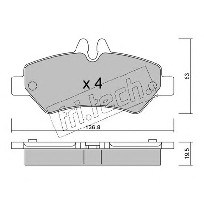 Photo Kit de plaquettes de frein, frein à disque fri.tech. 6880