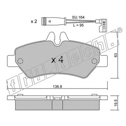 Photo Brake Pad Set, disc brake fri.tech. 6880W