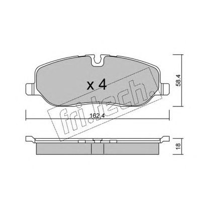 Photo Kit de plaquettes de frein, frein à disque fri.tech. 7090