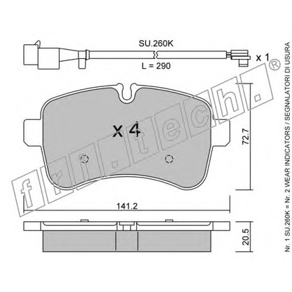 Photo Brake Pad Set, disc brake fri.tech. 7270W