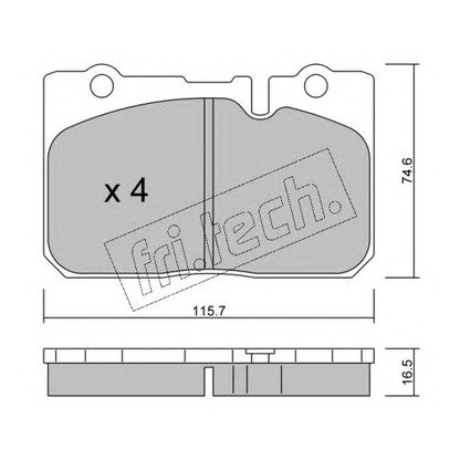 Photo Kit de plaquettes de frein, frein à disque fri.tech. 7730