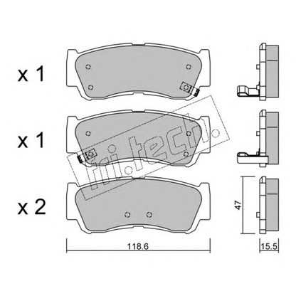 Photo Kit de plaquettes de frein, frein à disque fri.tech. 8040