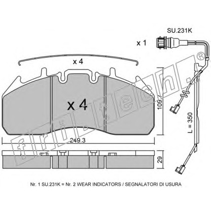 Photo Brake Pad Set, disc brake fri.tech. 8250W