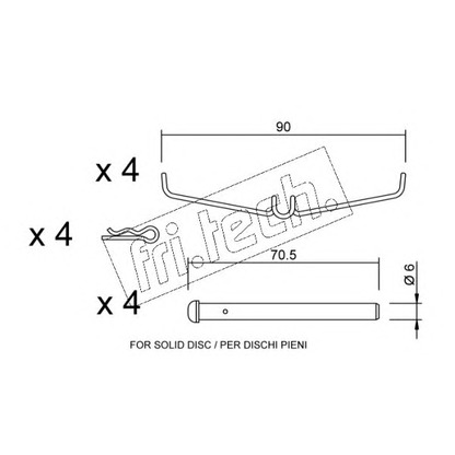 Фото Комплектующие, колодки дискового тормоза fri.tech. KIT070