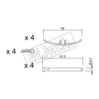 Фото Комплектующие, колодки дискового тормоза fri.tech. KIT082