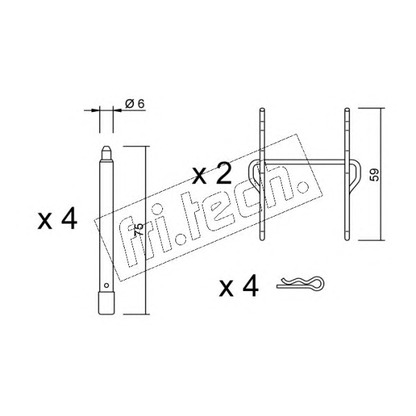 Фото Комплектующие, колодки дискового тормоза fri.tech. KIT086