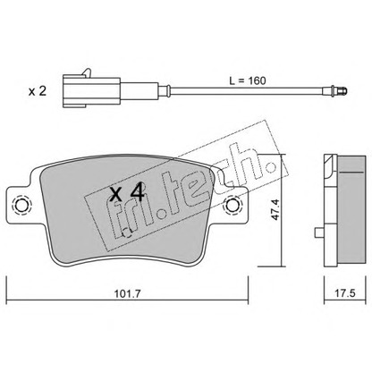 Photo Brake Pad Set, disc brake fri.tech. 7211