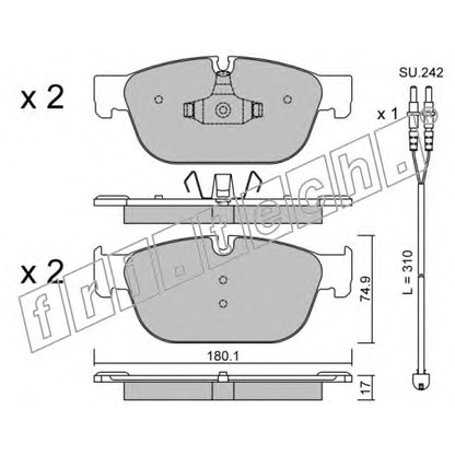 Photo Brake Pad Set, disc brake fri.tech. 8710W