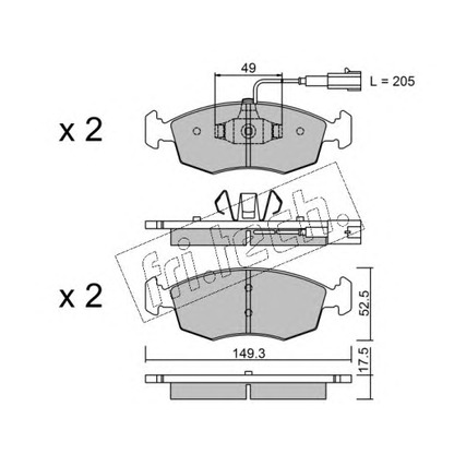 Photo Brake Pad Set, disc brake fri.tech. 2834