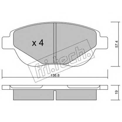 Foto Kit pastiglie freno, Freno a disco fri.tech. 9640