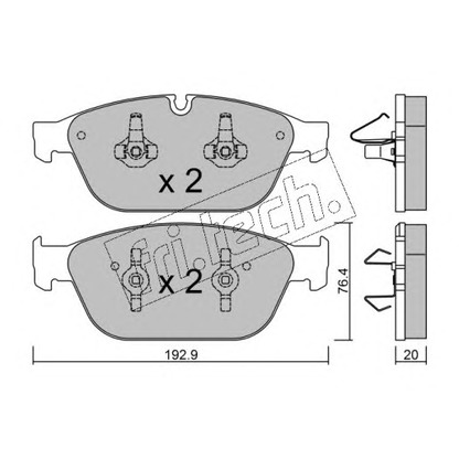 Photo Brake Pad Set, disc brake fri.tech. 9700