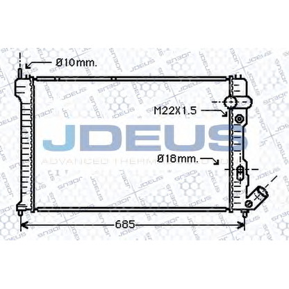 Фото Радиатор, охлаждение двигателя JDEUS 007E23
