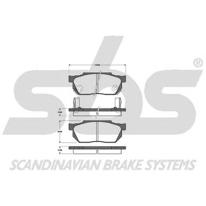 Photo Brake Pad Set, disc brake sbs 1501222613