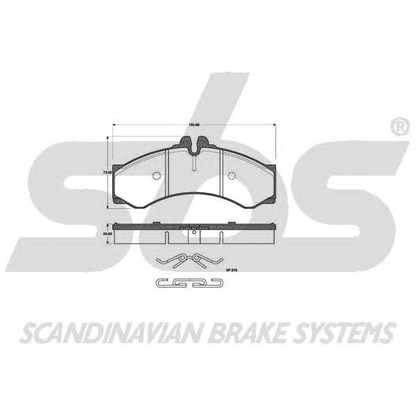 Photo Brake Pad Set, disc brake sbs 1501223332