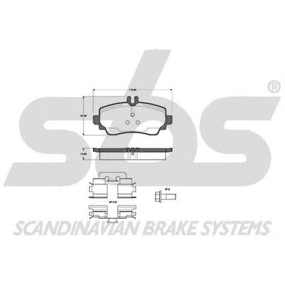 Photo Brake Pad Set, disc brake sbs 1501223333