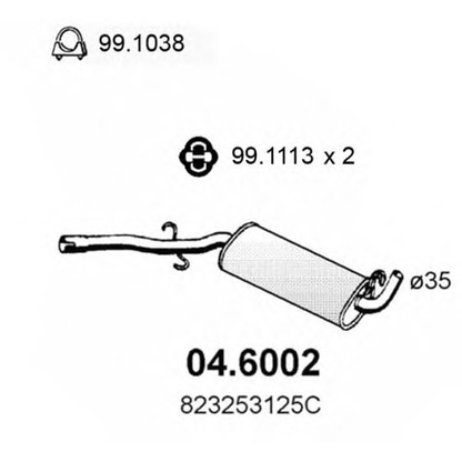 Foto Mittelschalldämpfer ASSO 046002