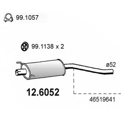 Photo Middle Silencer ASSO 126052