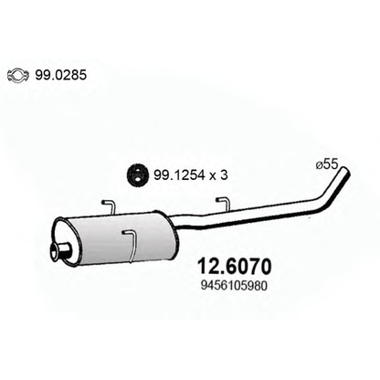 Photo Middle Silencer ASSO 126070