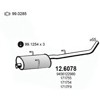 Photo Middle Silencer ASSO 126078