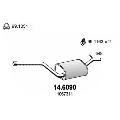 Photo Middle Silencer ASSO 146090