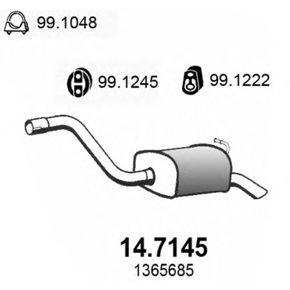 Фото Глушитель выхлопных газов конечный ASSO 147145