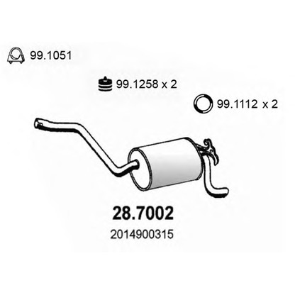 Zdjęcie Tłumik końcowy ASSO 287002