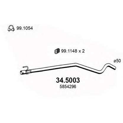 Foto Tubo gas scarico ASSO 345003